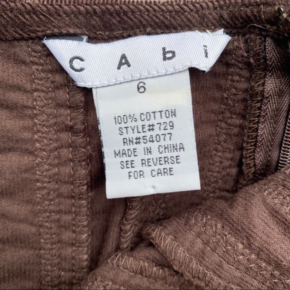 Cabi Corduroy Y2K Chocolate Brown Skirt Size 6 - Picture 3 of 4